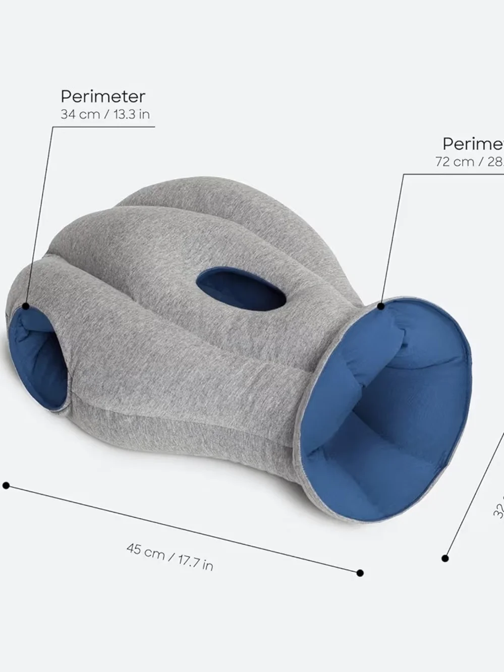 OSTRICHPILLOW Original Napping Pillow & Travel Pillow Gray Yellow